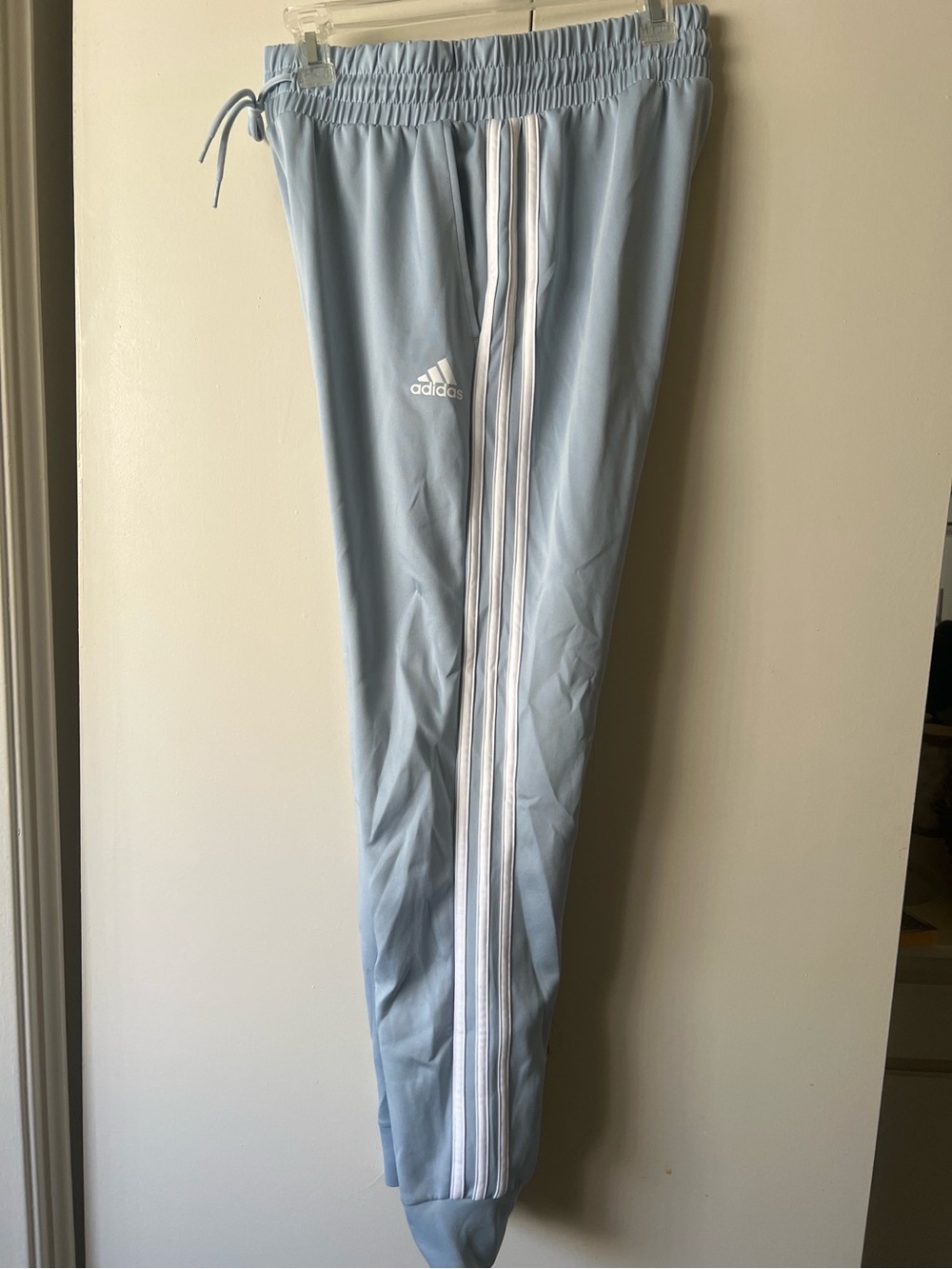 adidas Kids Light Blue Joggers with White Side Stripes